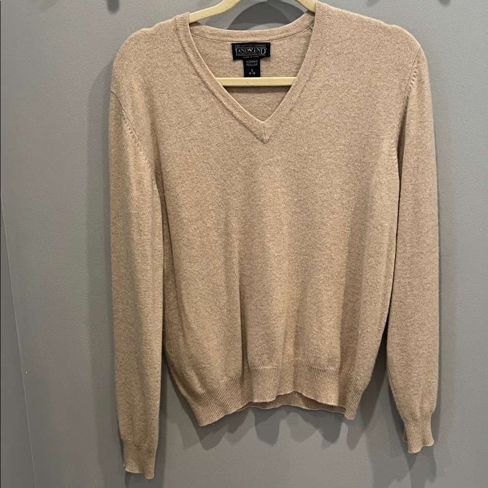 Lands End Cashmere V-Neck Sweater